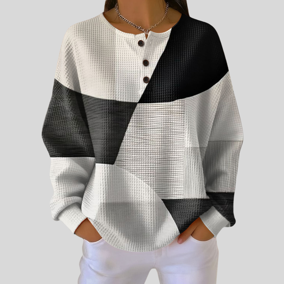 Almira™ | Cozy Waffle Knit Henley Top