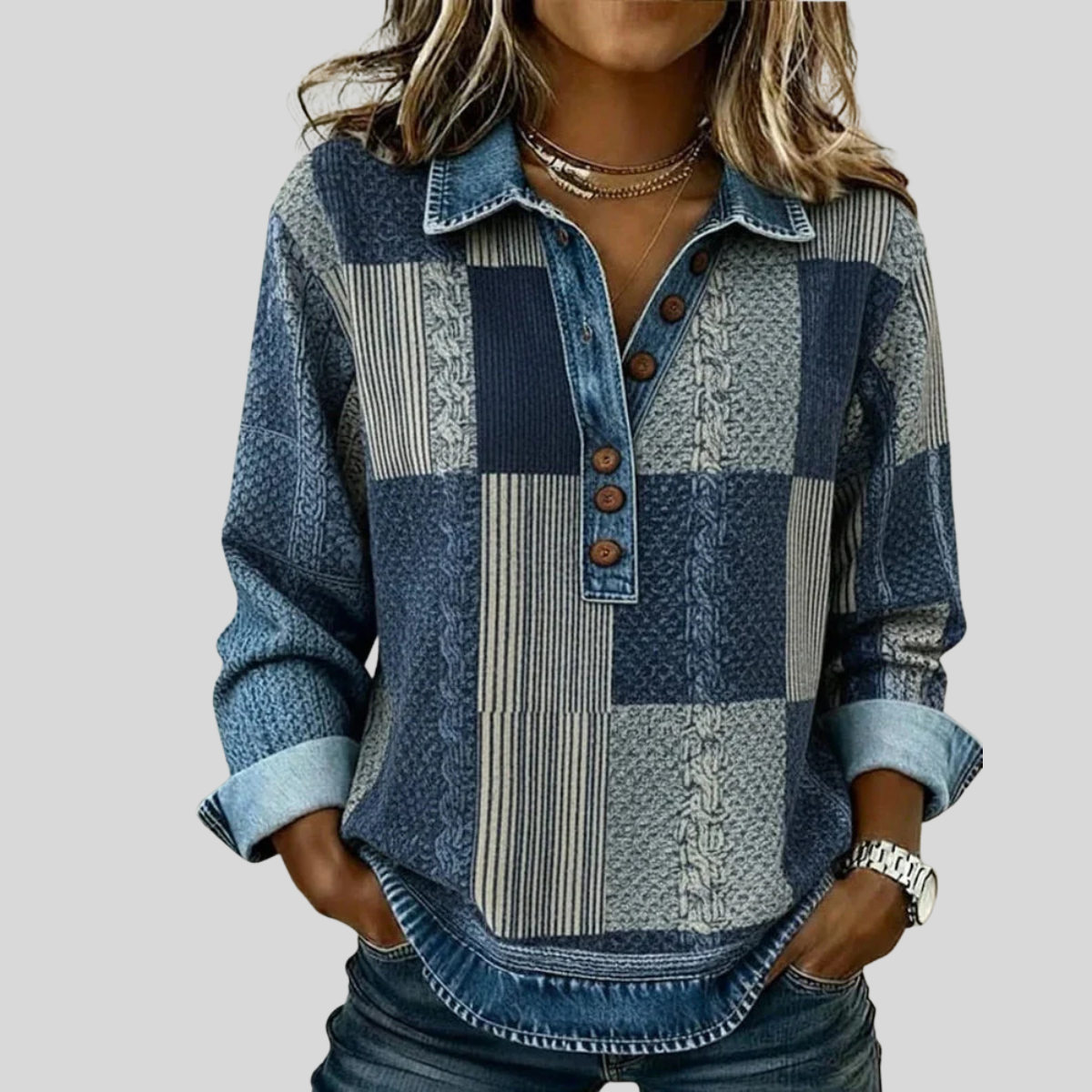 Meridell™ | Color-Blocked Print Sweatshirt