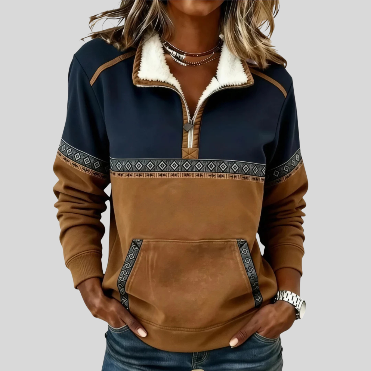 Alvette™ Sherpa-Collared Half-Zip Pullover