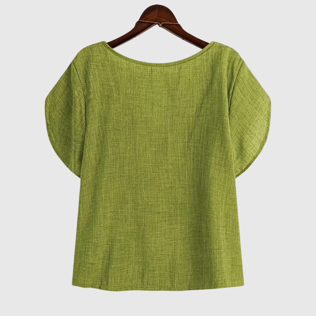 MARCELLINE | ASYMMETRICAL NECKLINE BLOUSE