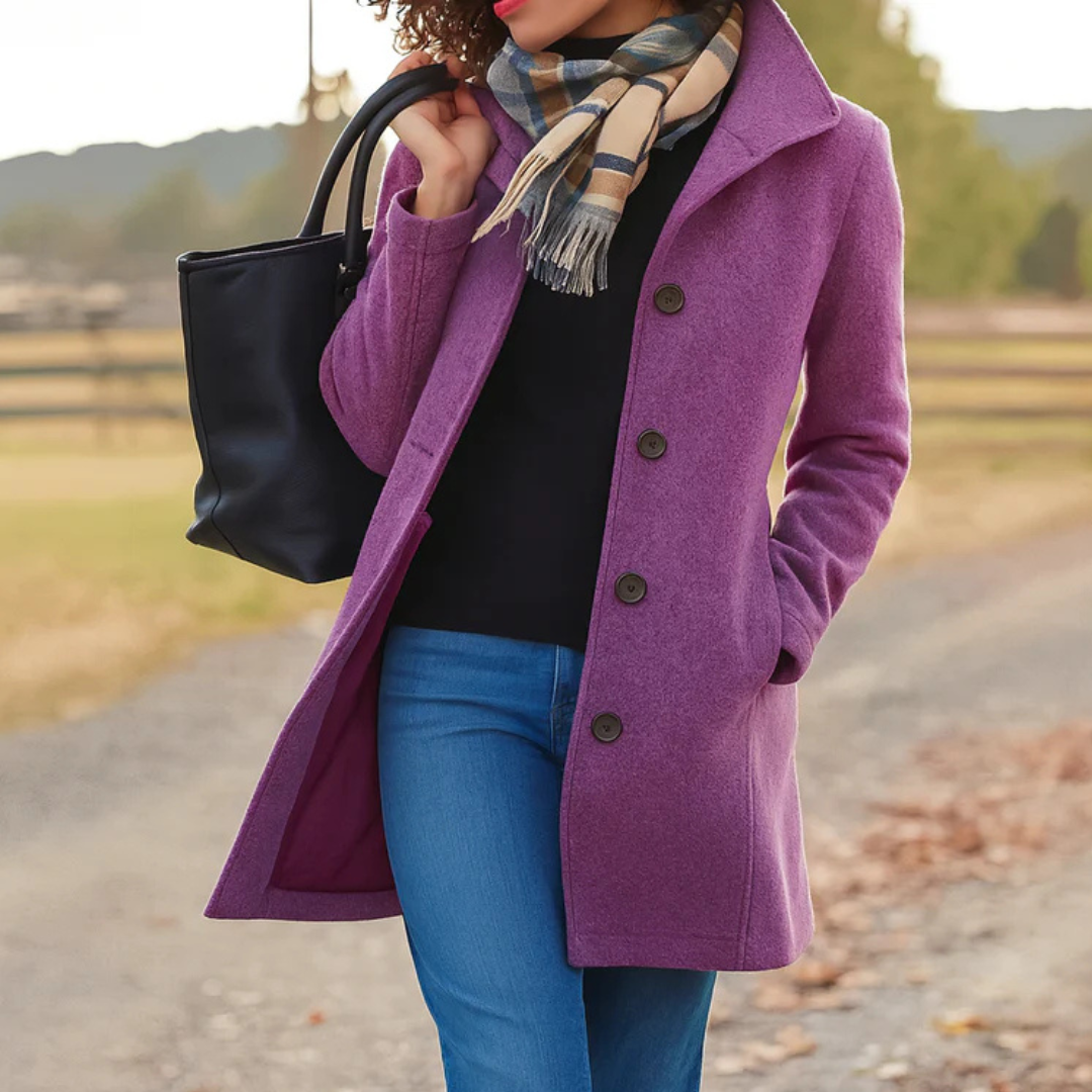 Aurora | Classic Coat with Matching Scarf