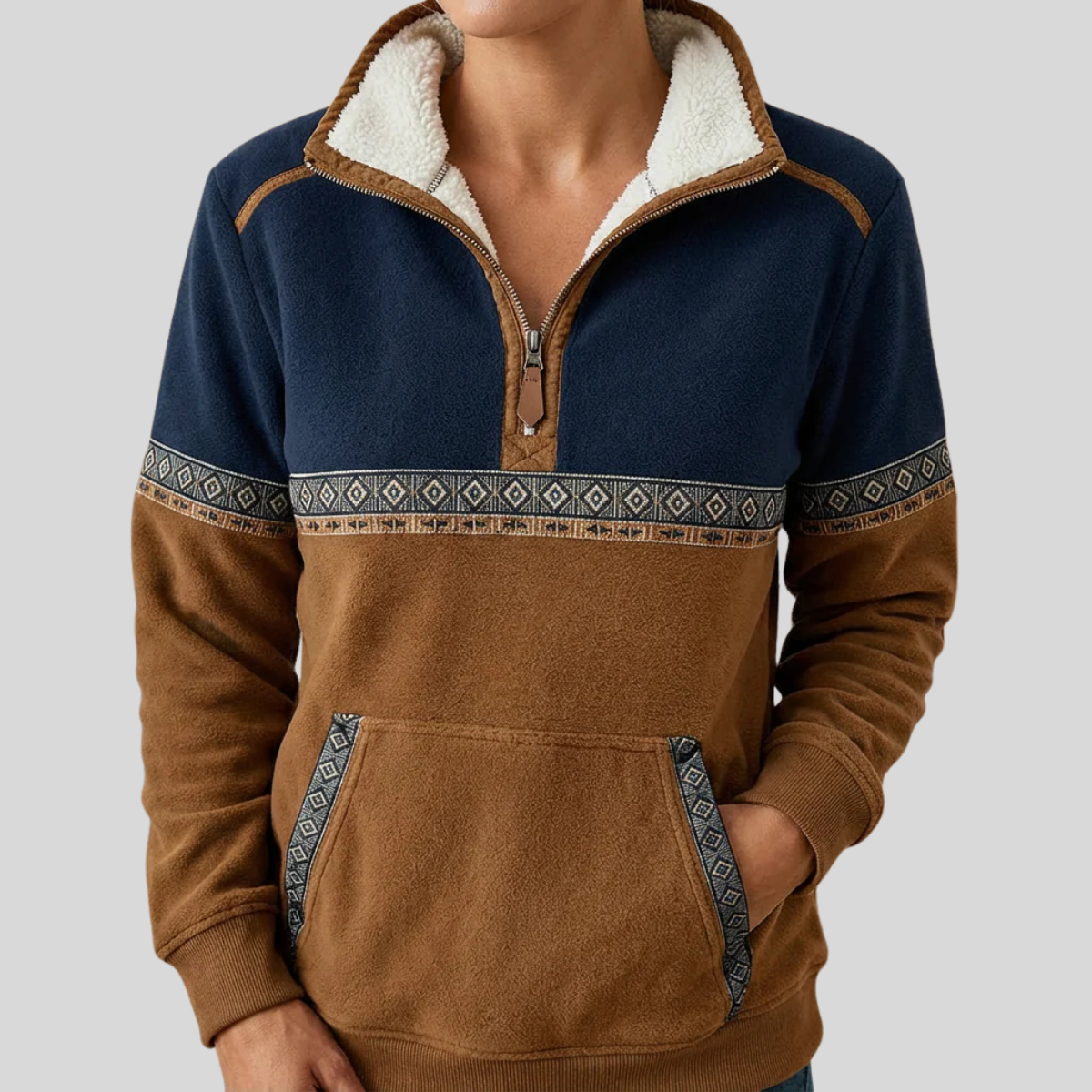Alvette™ Sherpa-Collared Half-Zip Pullover