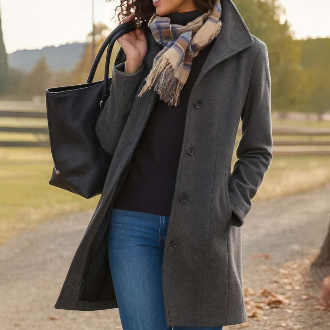 Aurora | Classic Coat with Matching Scarf