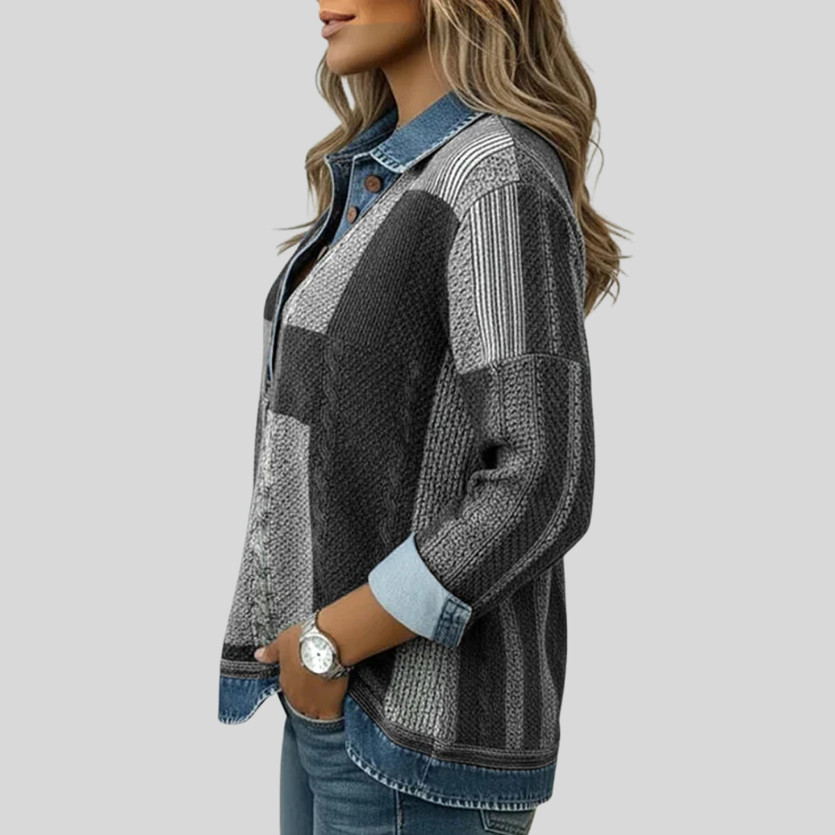 Meridell™ | Color Block Printed Sweatshirt