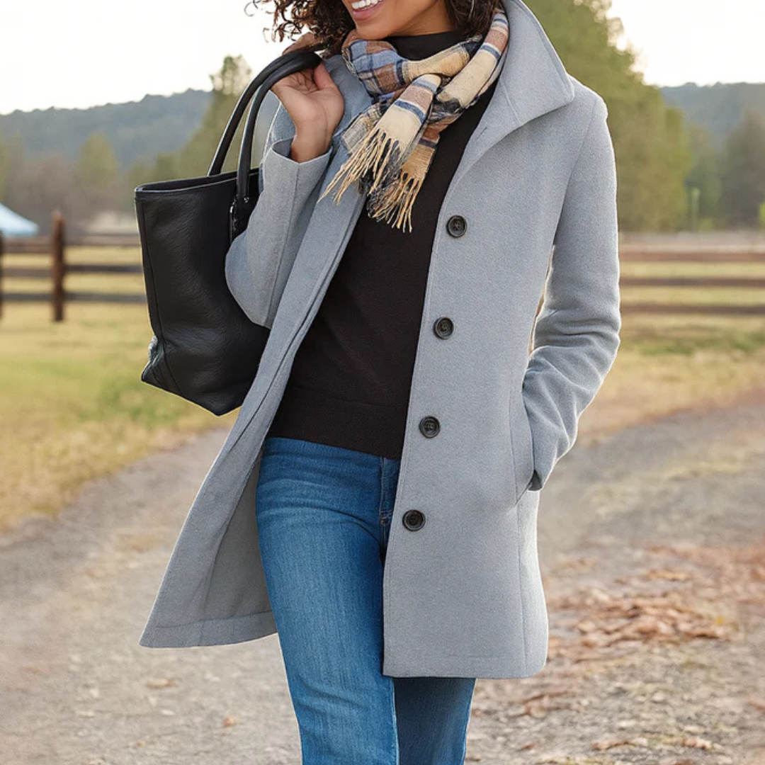 Aurora | Classic Coat with Matching Scarf