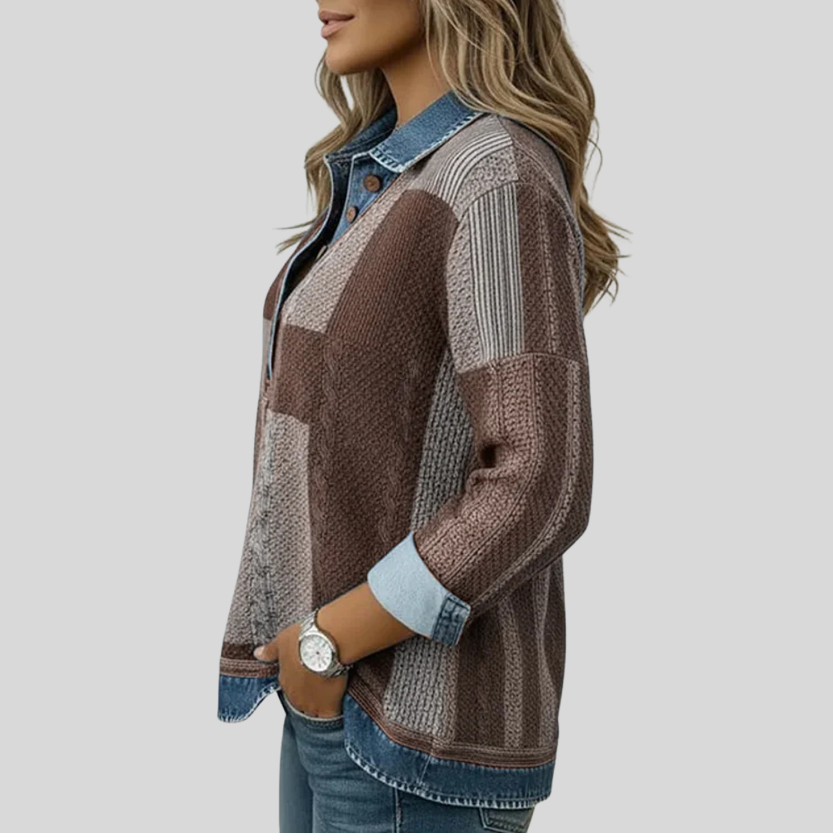 Meridell™ | Color Block Printed Sweatshirt