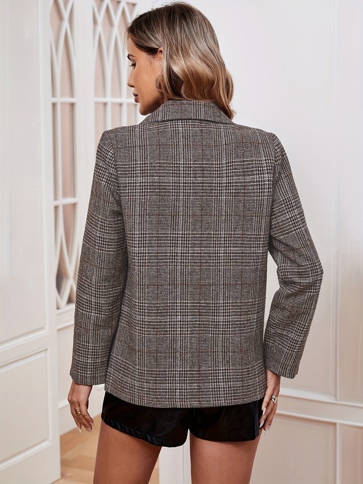 Gabriella | Women's Plaid Long Sleeve Casual Blazer