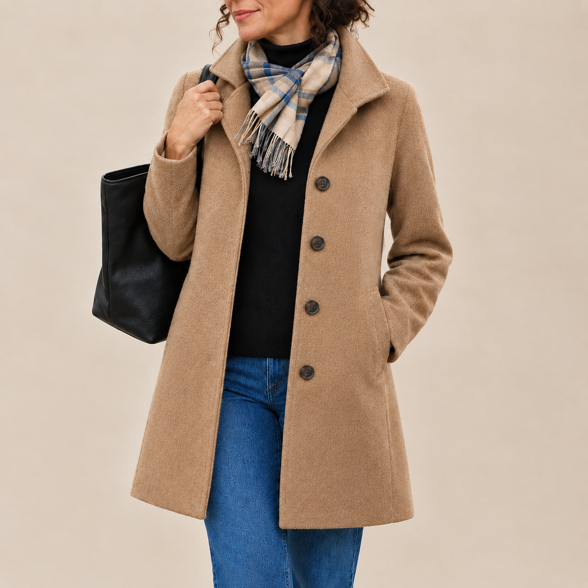 Aurora | Classic Coat with Matching Scarf