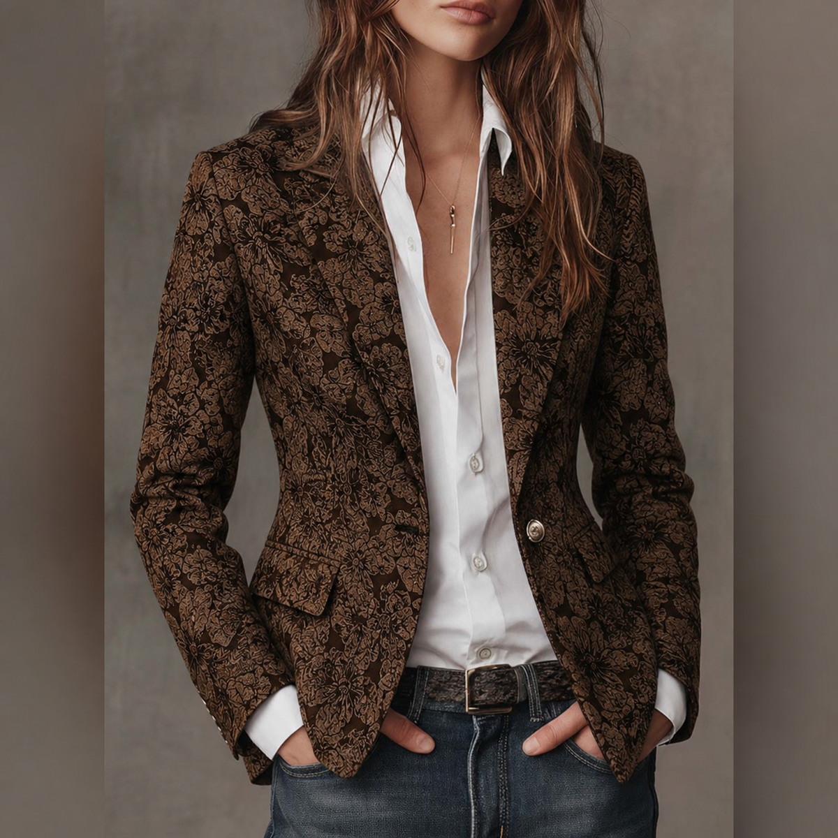 Estelle | Fitted Jacquard Blazer