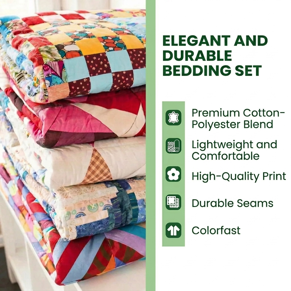 Morning Roosters 3-Piece Quilted Bedding Set