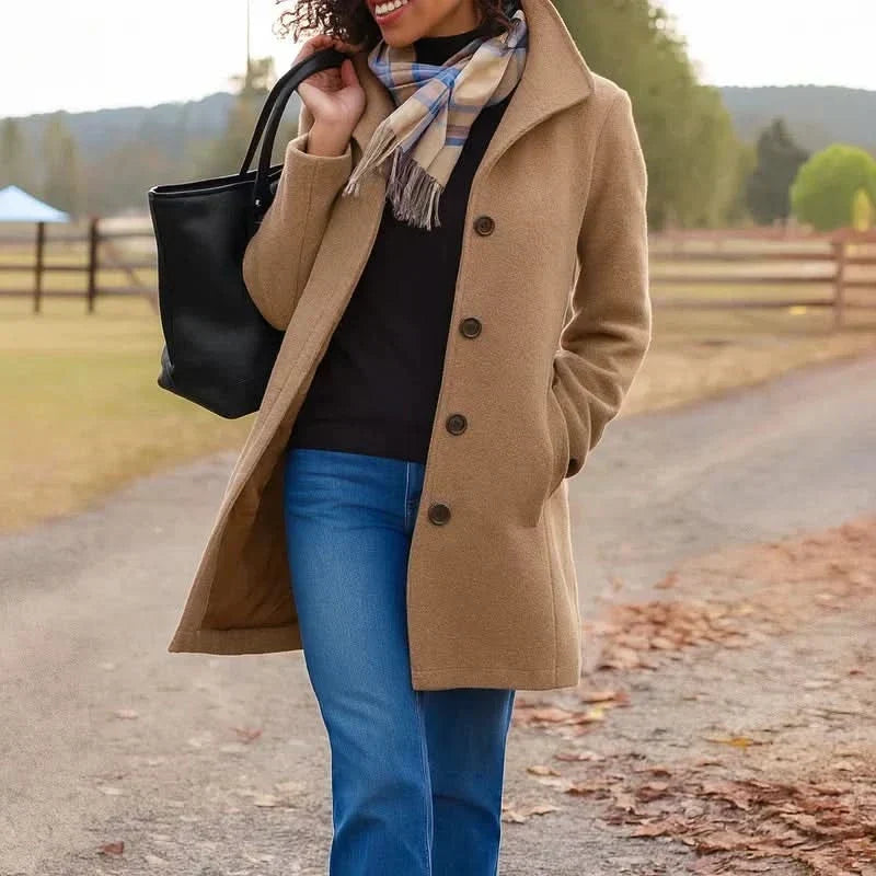 Aurora | Classic Coat with Matching Scarf