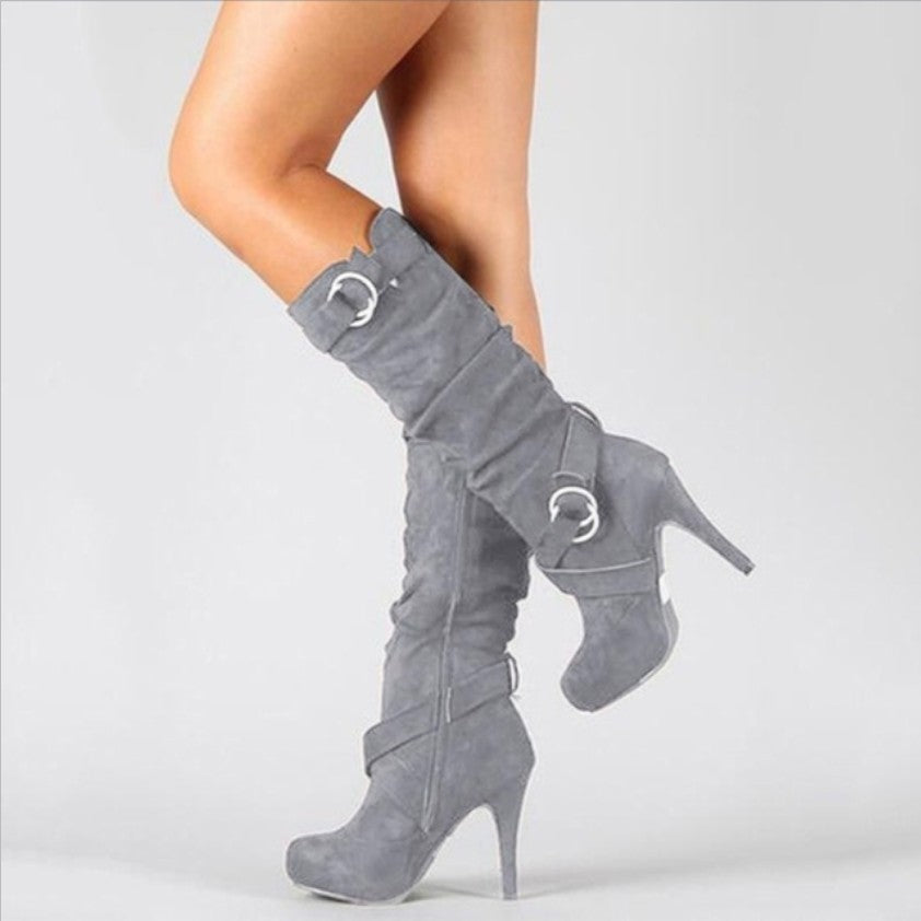 Amelia | Trendy Women’s High Heel Buckle Boots