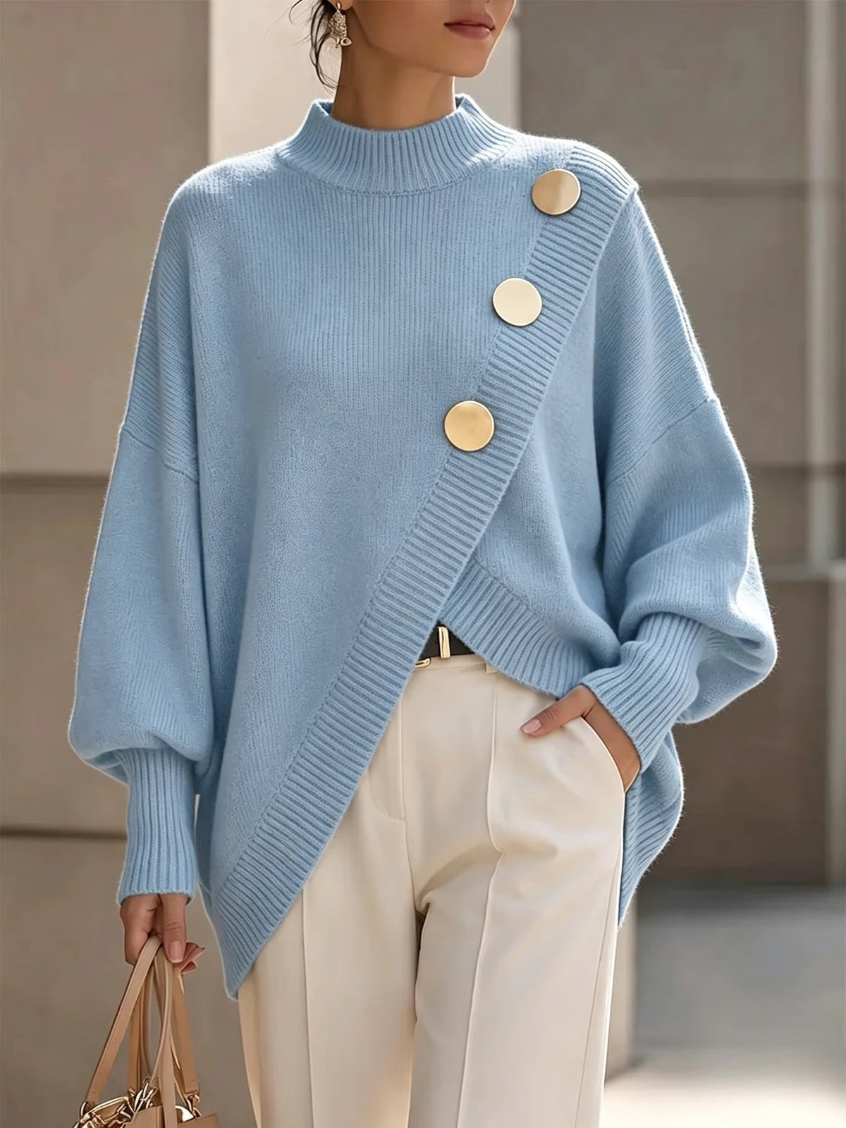 Amelia Button Detail Knit Sweater