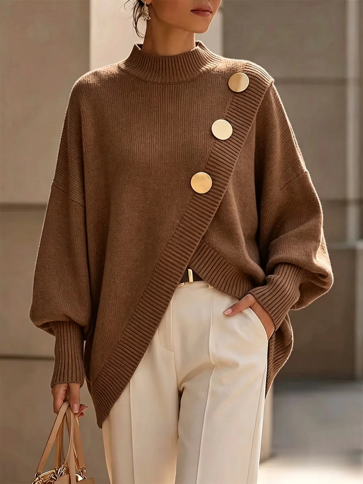 Amelia Button Detail Knit Sweater