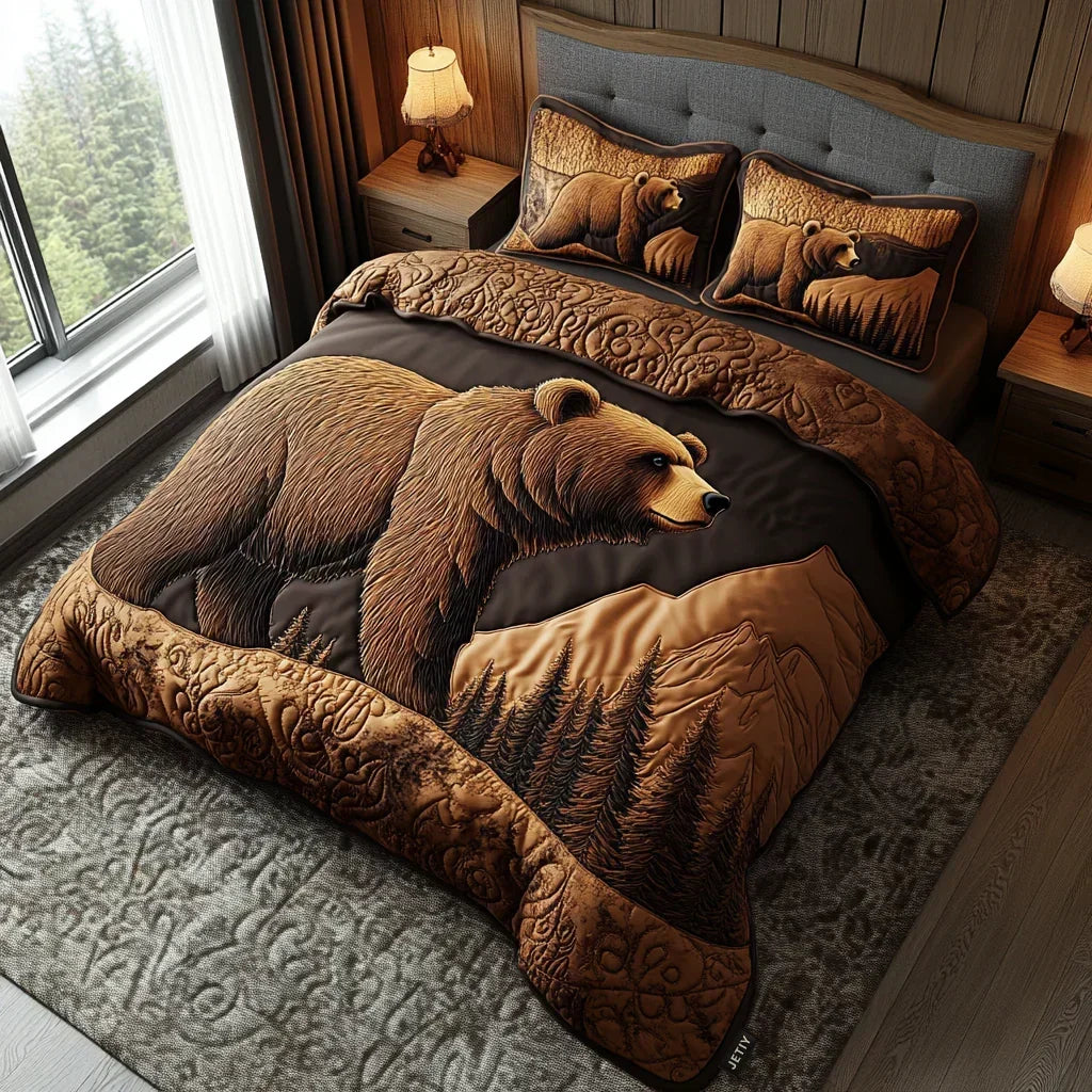Wildlife Lodge 3-Piece Quilted Bedding Set