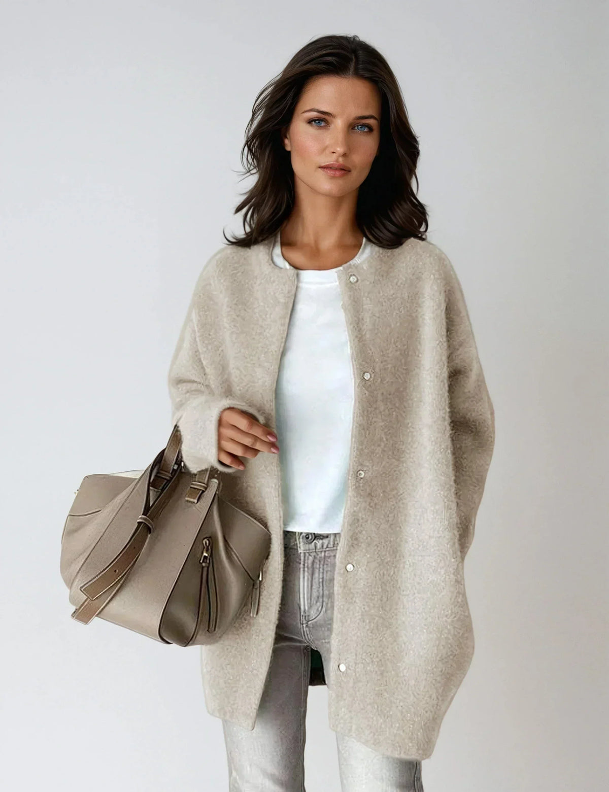 Elena | Wool Blend with Button Closure