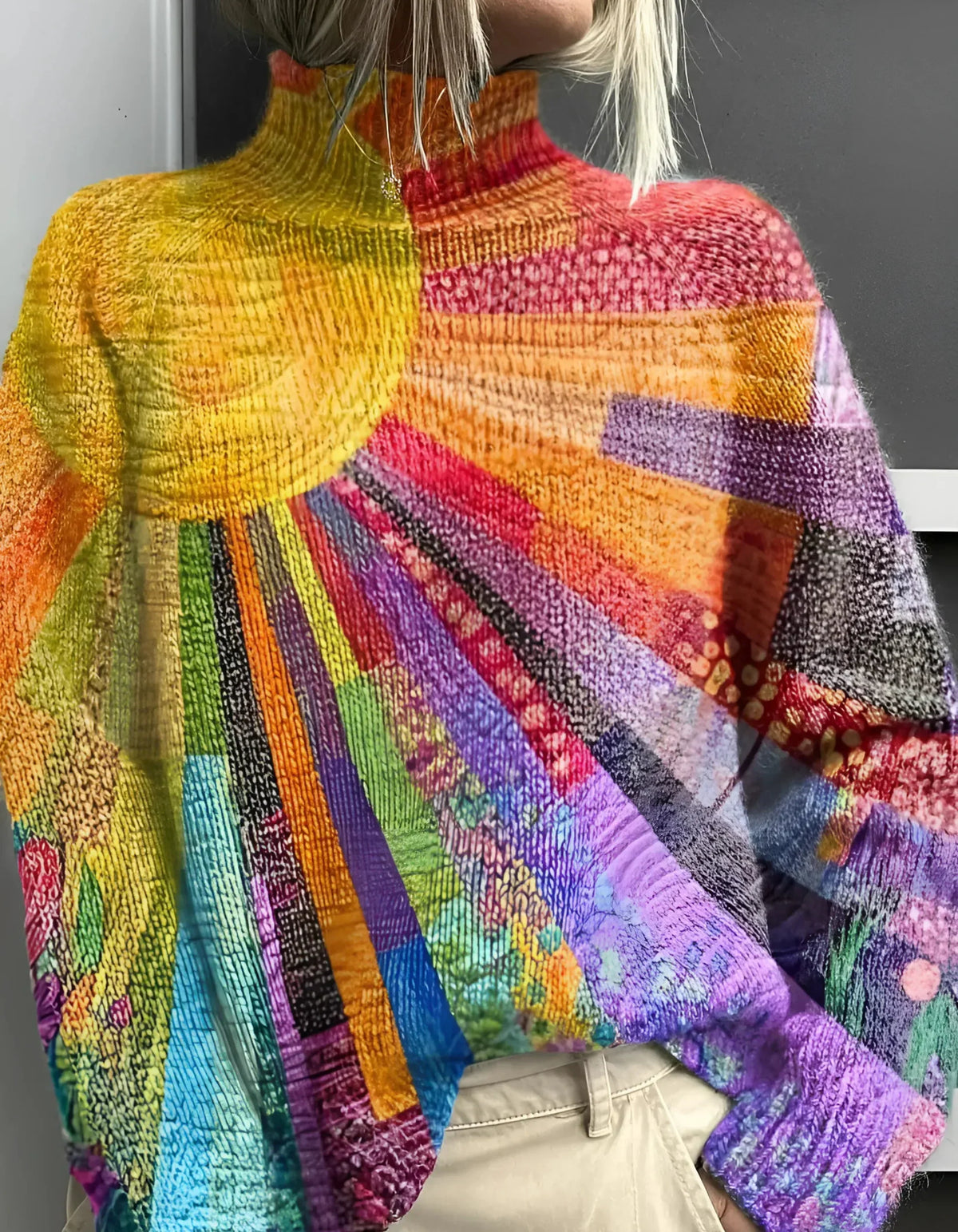 Evie™ - cheerful colorful turtleneck sweater
