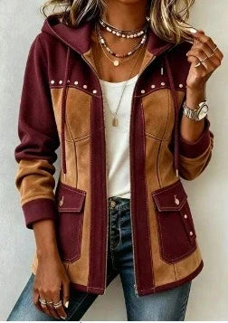 Veronique | Two-Tone Hooded Autumn Jacket