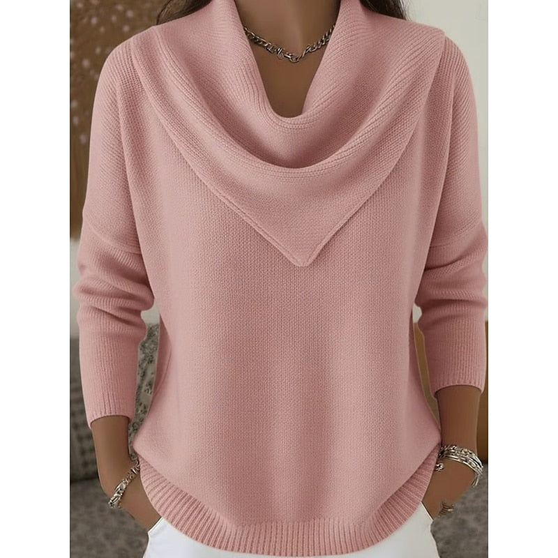 Cascada - Cowl Neck Knit Sweater Everyday Wear