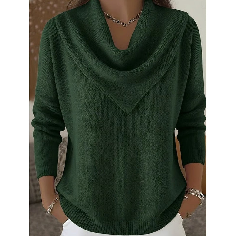 Cascada - Cowl Neck Knit Sweater Everyday Wear