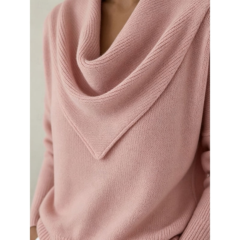 Cascada - Cowl Neck Knit Sweater Everyday Wear