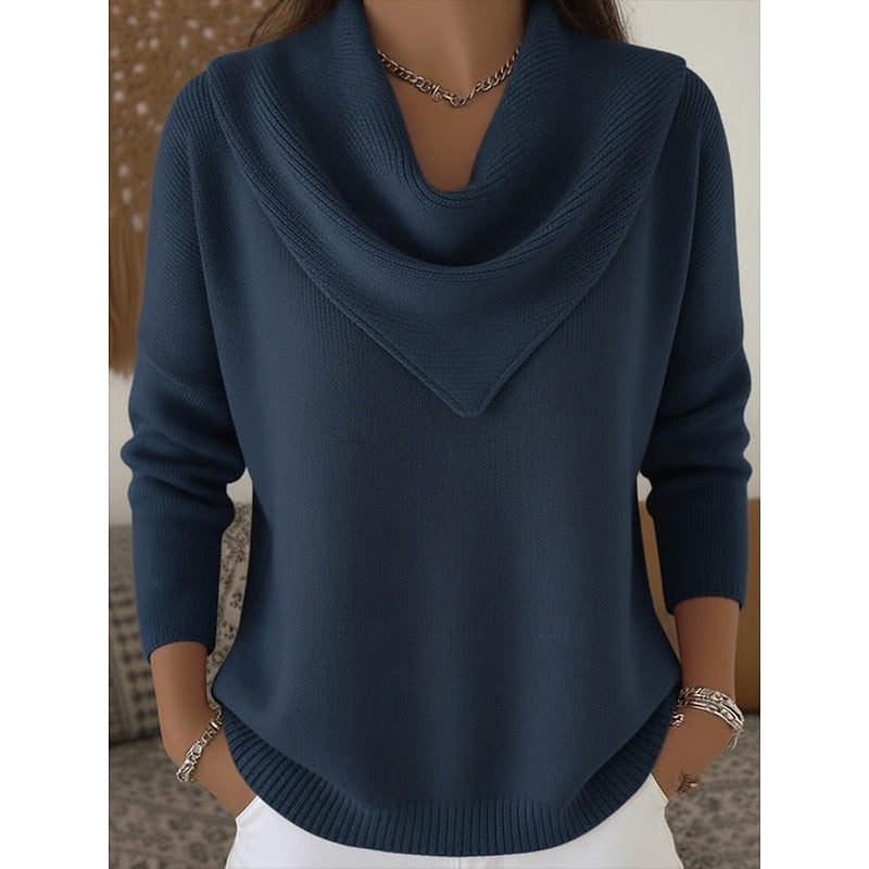 Cascada - Cowl Neck Knit Sweater Everyday Wear