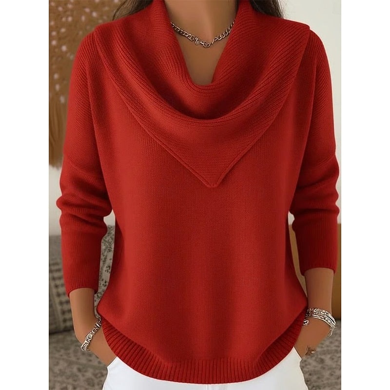 Cascada - Cowl Neck Knit Sweater Everyday Wear