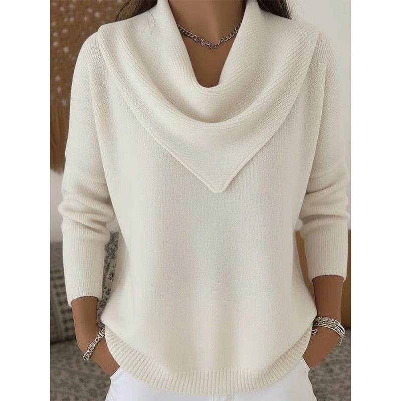 Cascada - Cowl Neck Knit Sweater Everyday Wear
