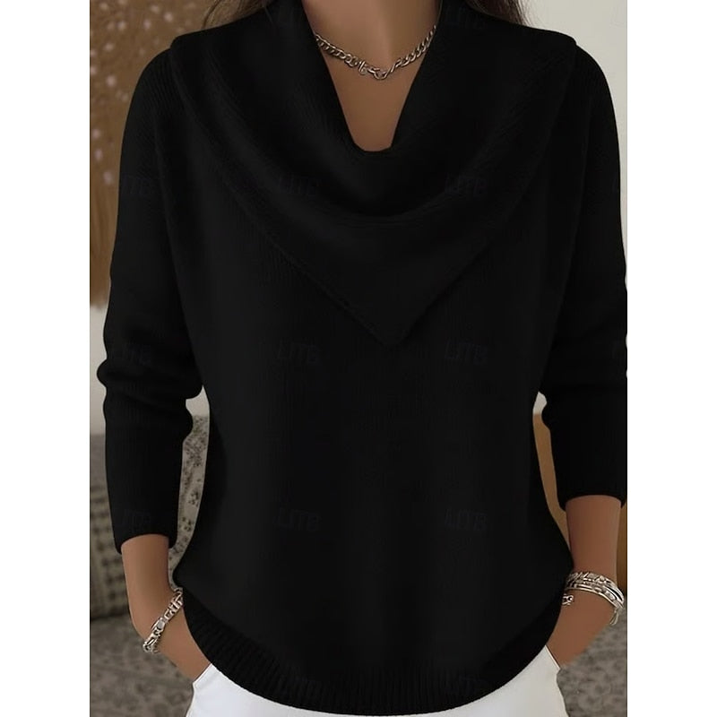 Cascada - Cowl Neck Knit Sweater Everyday Wear
