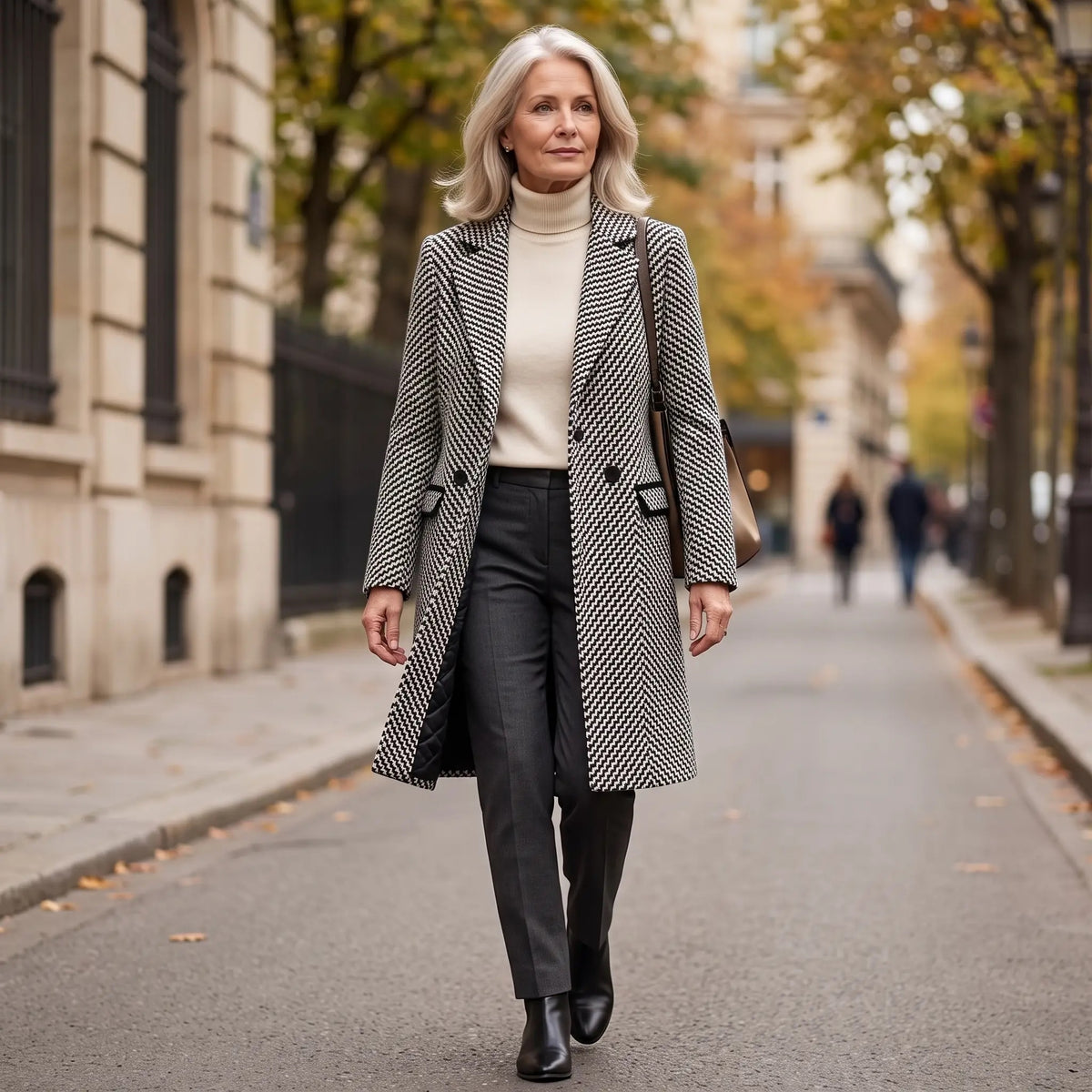 Via Elegant Long Coat — lifestyle