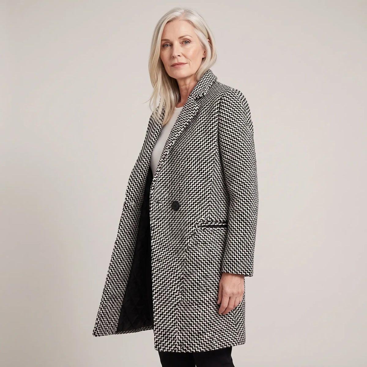 Via Elegant Long Coat — angle