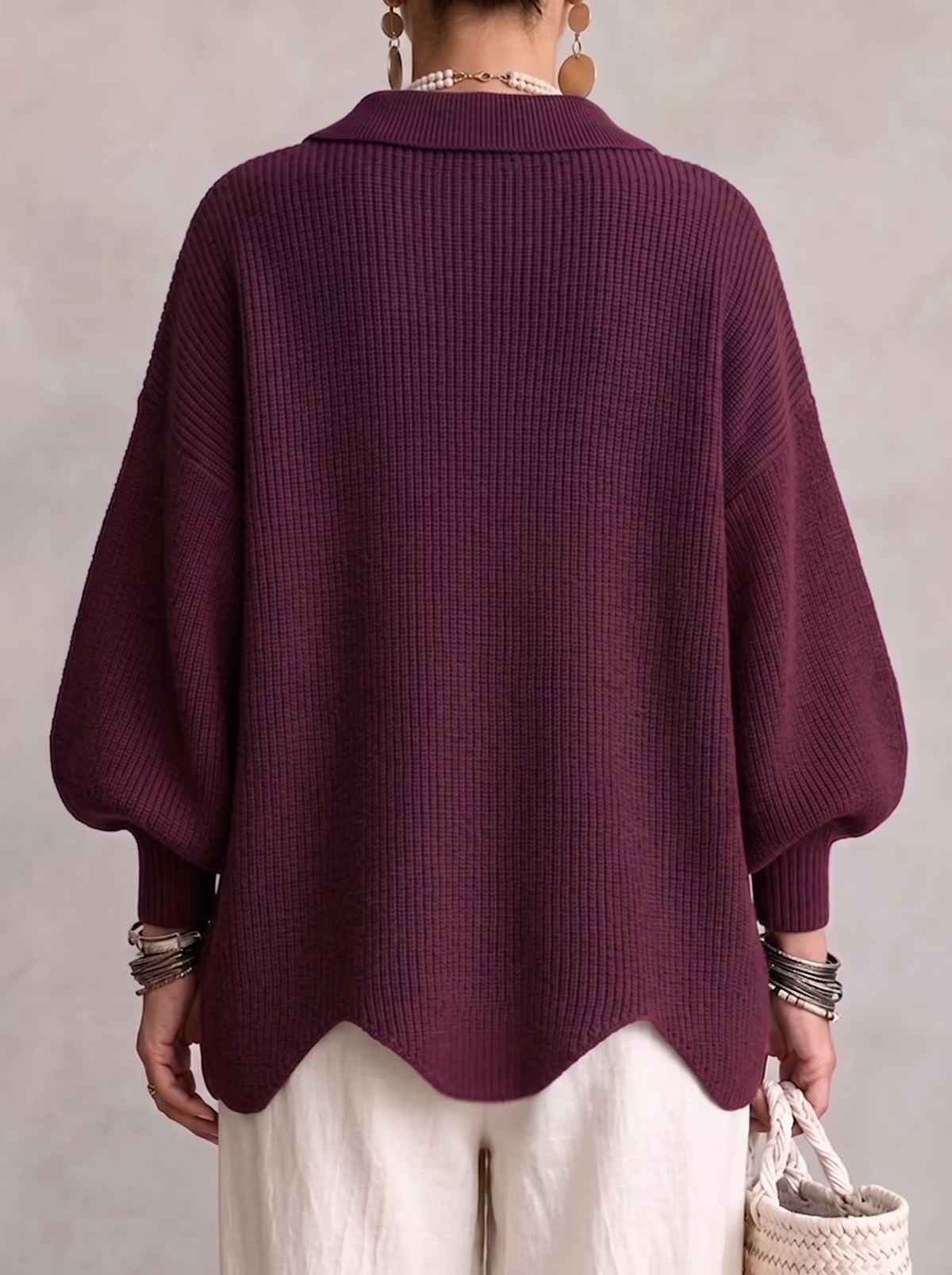 Karina Oversized Collared Button Cardigan