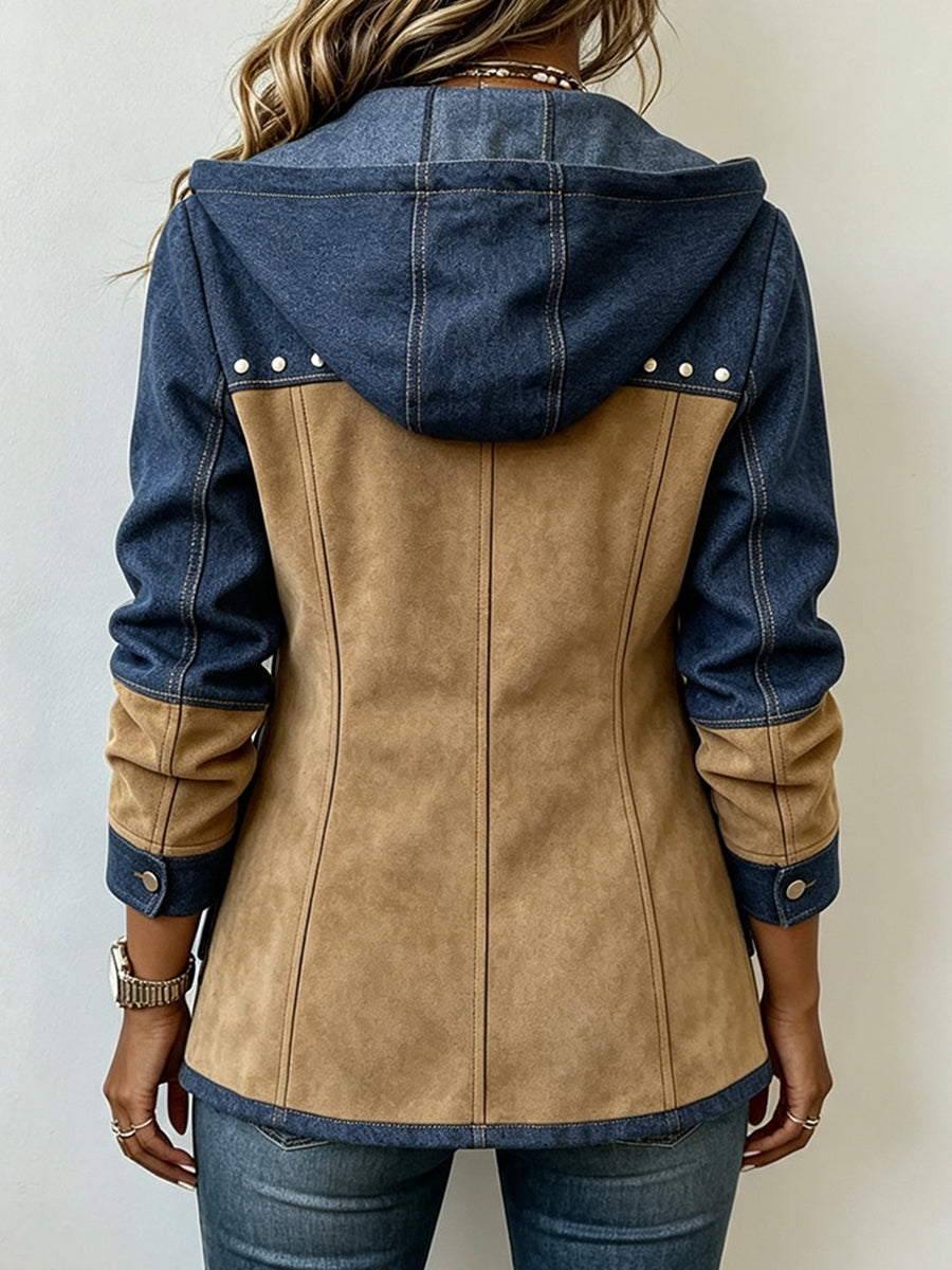 Veronique | Two-Tone Hooded Autumn Jacket