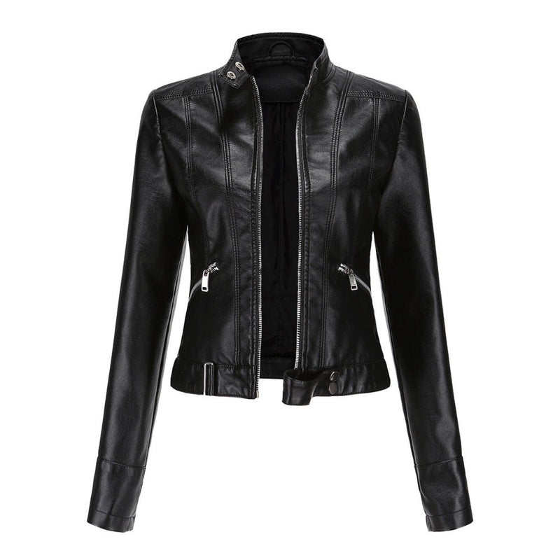 Cecily | Cropped Moto Biker Jacket