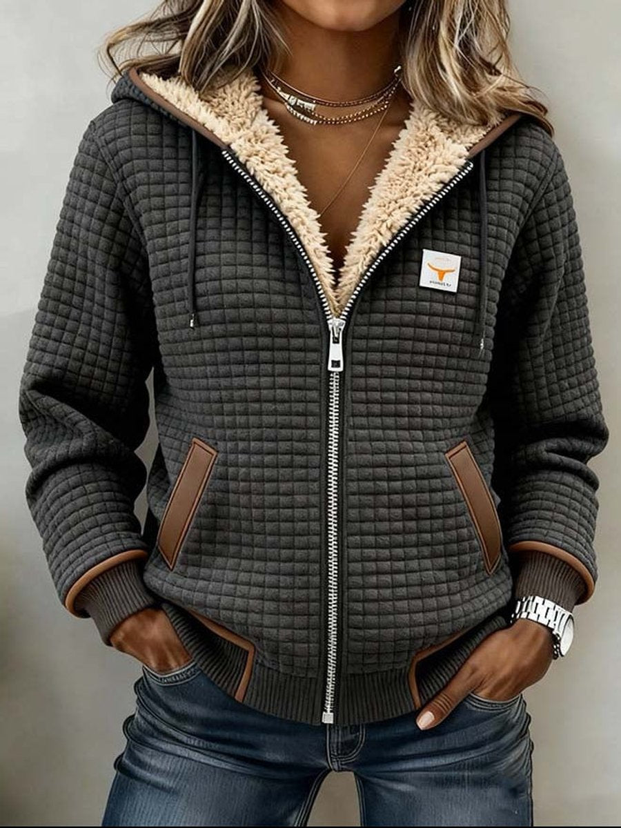 Sandra | Quilted Sherpa-Lined Hooded Jacket